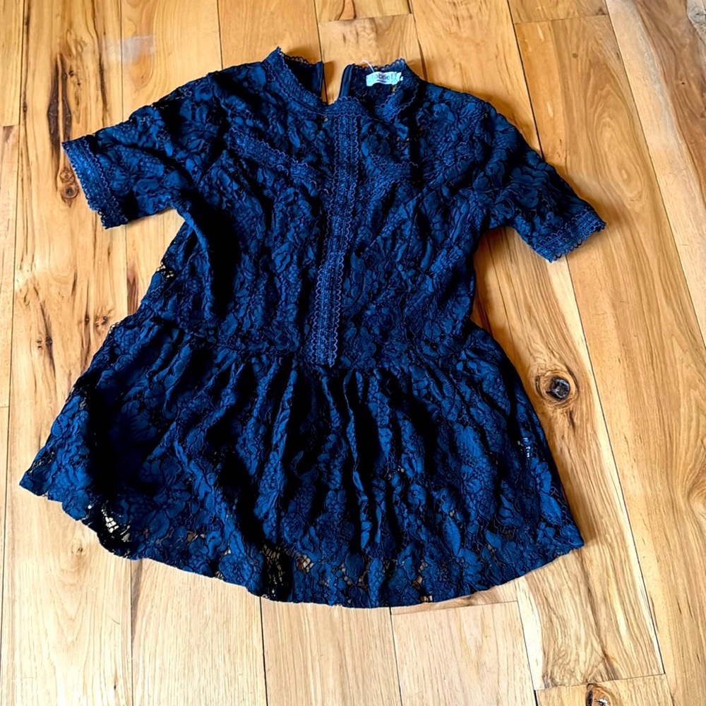 To brief blue floral short sleeve